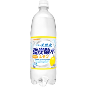 サンガリア　伊賀の天然水　強炭酸水　レモン　１Ｌ　ペットボトル　１ケース（１２本）