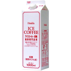 ホーマー　アイスコーヒー　低糖　珈琲専門店用　１Ｌ　紙パック（口栓付）　１ケース（１２本）1