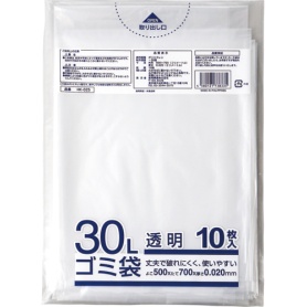クラフトマン　業務用透明　メタロセン配合厚手ゴミ袋　３０Ｌ　ＨＫ－０２５　１セット（６００枚：１０枚×６０パック）