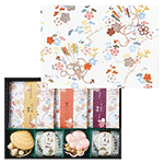 京都国立博物館 限定ギフト 京洛 辻が花 帷子 白麻地梅に箙文様 京茶漬と京野菜お吸い物最中詰合せ