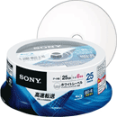 ソニー データ用BD-R 25GB 1-6倍速 ホワイトワイドプリンタブル スピンドルケース 25BNR1DCPP6 1パック(25枚)