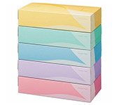 TANOSEE ティッシュペーパー 5colors 200組/箱 1パック(5箱)