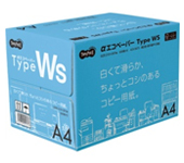 TANOSEE αエコペーパー タイプWS 白くて滑らか、ちょっとコシのあるコピー用紙。 A4 1箱(2500枚)
