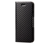 エレコム iphone SE(第2世代)/8/7用ソフトレザーケース 薄型 磁石付 カーボン調（ブラック） １個
