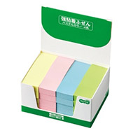 TANOSEE 強粘着ふせん 75×25mm パステルカラー・4色 1パック(20冊)