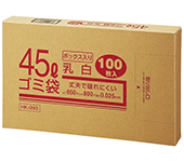 クラフトマン 業務用乳白半透明 メタロセン配合厚手ゴミ袋 45L BOXタイプ HK-093 1箱(100枚)