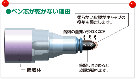 ペン芯が乾かない理由