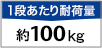 1段あたりの耐荷量 約100kg