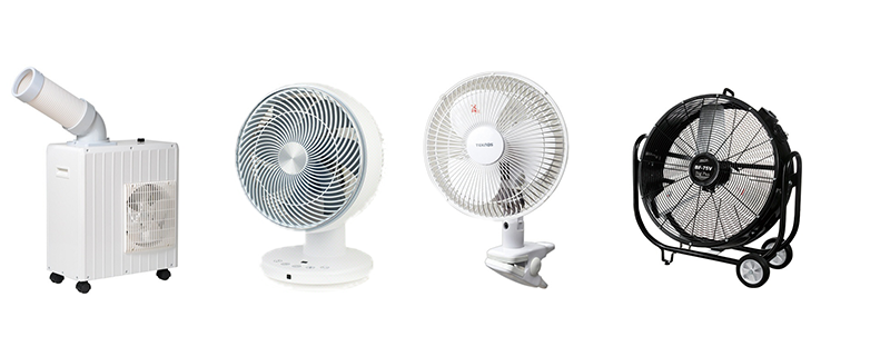 スポットエアコン　サーキュレーター　クリップ扇風機　工場扇