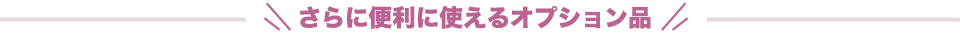 さらに便利に使えるオプション品
