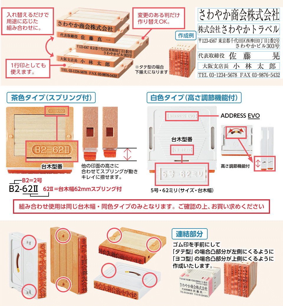組み合わせ印のラインナップ