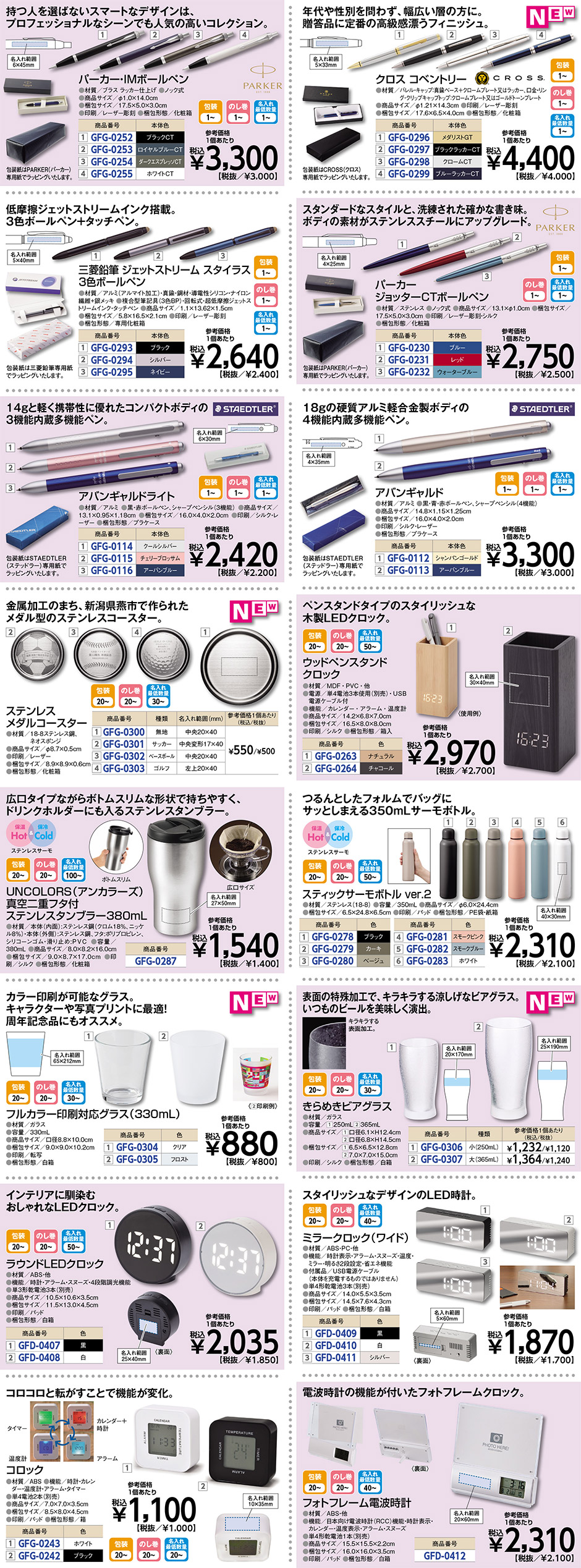 記念品（ノベルティ）の一覧