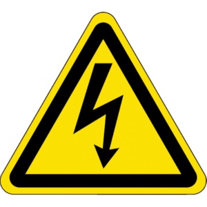 日本緑十字社　ＪＩＳ規格ステッカー標識　高電圧警告マーク　１００ｍｍ三角　３９１２００　１パック（１０枚）1