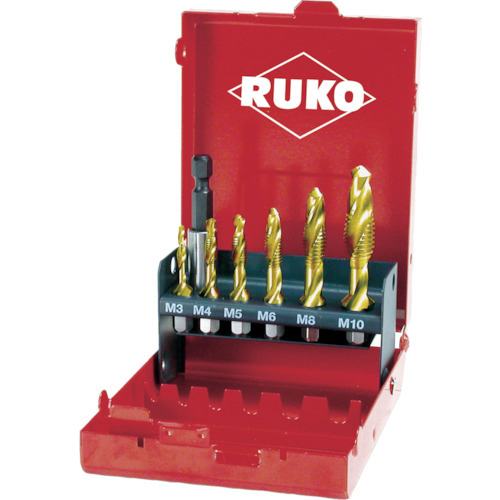 【クリックで詳細表示】RUKO 六角軸タッピングドリル チタン 6点セット R270021T 1セット R270021T