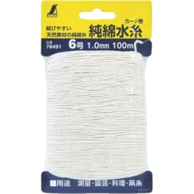 シンワ測定　純綿水糸　カード巻　６号　１．０ｍｍ　１００ｍ　７８４９１　１個