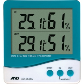 Ａ＆Ｄ　デュアルチャンネル温度・湿度計　ＡＤ５６４８Ａ　１個