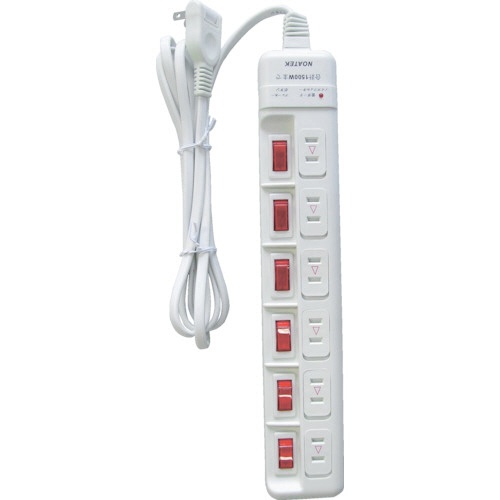 ノア　雷ガード付　６ヶ口６スイッチ省エネタップホコリカバー付　ＮＣ－２４６３Ｓ　１個1