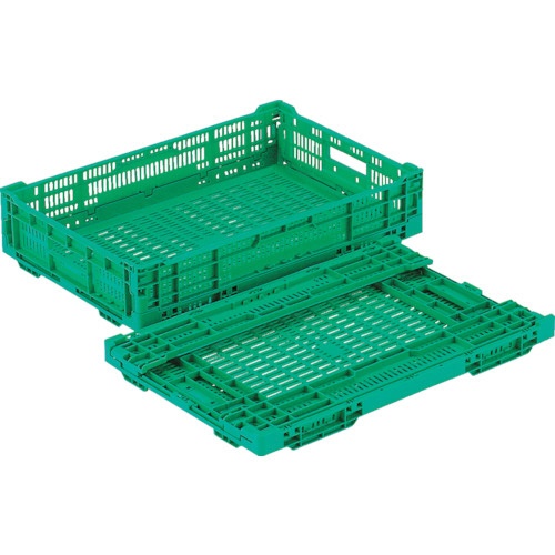 岐阜プラスチック工業　リス　ＲＳコンテナー　ＲＳ－ＭＭ２２（薄型折りたたみコンテナー）　緑　ＲＳ－ＭＭ２２－Ｇ　１台1