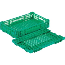 岐阜プラスチック工業　リス　ＲＳコンテナー　ＲＳ－ＭＭ２２（薄型折りたたみコンテナー）　緑　ＲＳ－ＭＭ２２－Ｇ　１台