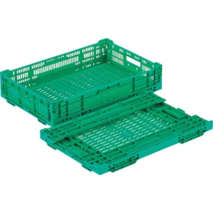 岐阜プラスチック工業　リス　ＲＳコンテナー　ＲＳ－ＭＭ２２（薄型折りたたみコンテナー）　緑　ＲＳ－ＭＭ２２－Ｇ　１台1