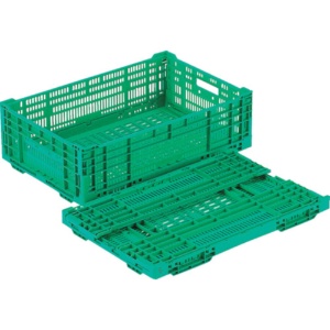 岐阜プラスチック工業　リス　ＲＳコンテナー　ＲＳ－ＭＭ３３（薄型折りたたみコンテナー）　緑　ＲＳ－ＭＭ３３－Ｇ　１台1