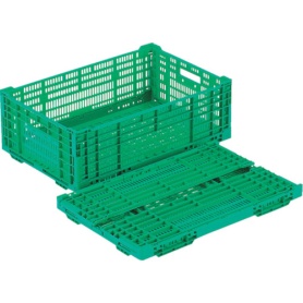 岐阜プラスチック工業　リス　ＲＳコンテナー　ＲＳ－ＭＭ３８（薄型折りたたみコンテナー）　緑　ＲＳ－ＭＭ３８－Ｇ　１台