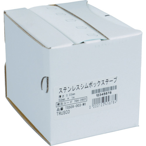 TRUSCO(トラスコ中山):ステンレスシムボックステープ 0.01 100mmX1m TS100X-001-M1 オレンジブック 7642491 たのめーる】TRUSCO ステンレスシムボックステープ 0.01 100mm