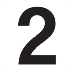 ＴＲＵＳＣＯ　表示板　数字　４２０×４２０　数字「２」　ＴＳＥＨ－２　１枚