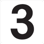 ＴＲＵＳＣＯ　表示板　数字　４２０×４２０　数字「３」　ＴＳＥＨ－３　１枚