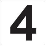 TRUSCO 表示板 数字 420×420 数字「4」 TSEH-4 1枚