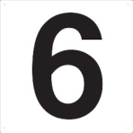 ＴＲＵＳＣＯ　表示板　数字　４２０×４２０　数字「６」　ＴＳＥＨ－６　１枚