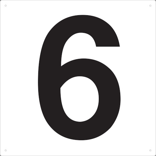 ＴＲＵＳＣＯ　表示板　数字　４２０×４２０　数字「６」　ＴＳＥＨ－６　１枚1