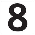 ＴＲＵＳＣＯ　表示板　数字　４２０×４２０　数字「８」　ＴＳＥＨ－８　１枚