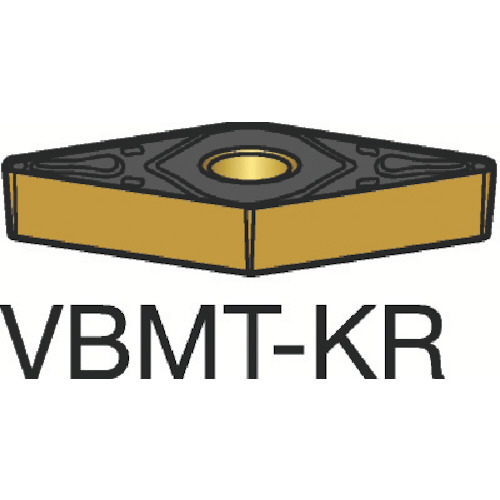 【クリックで詳細表示】サンドビック コロターン107 旋削用ポジ・チップ 3210 VBMT 16 04 12-KR-3210 1個 VBMT 16 04 12-KR-3210