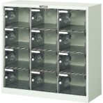 TRUSCO シューズケース 12人用 900×380×H880 透明 SC-12PC 1台