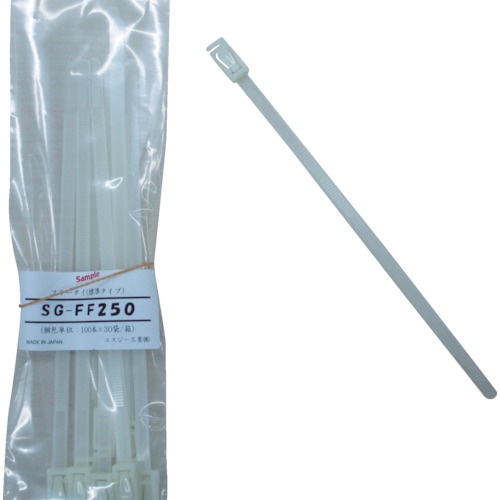 エスジー工業　フリータイ　（標準タイプ）　乳白色　ＳＧ－ＦＦ２５０　１パック（１００本）1
