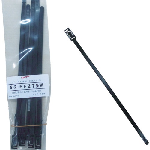 エスジー工業　フリータイ　（耐候・耐熱タイプ）　黒色　ＳＧ－ＦＦ２７５Ｗ　１パック（１００本）1