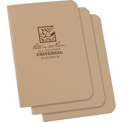 【クリックで詳細表示】ライトインザレイン ミニステイプルノートブック(セット) ユニバーサル ブラック 771FX-M 1パック(3冊) 771FX-M