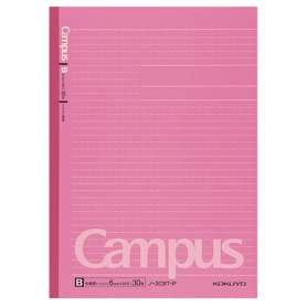 コクヨ　キャンパスノート（ドット入り罫線・カラー表紙）　セミＢ５　Ｂ罫　３０枚　ピンク　ノ－３ＣＢＴ－Ｐ　１冊