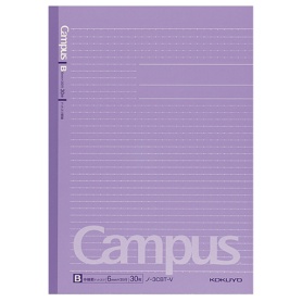 コクヨ　キャンパスノート（ドット入り罫線・カラー表紙）　セミＢ５　Ｂ罫　３０枚　紫　ノ－３ＣＢＴ－Ｖ　１冊