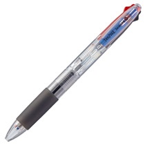 ＴＡＮＯＳＥＥ　ノック式油性３色ボールペン（なめらかインク）　０．７ｍｍ　（軸色：クリア）　１本1