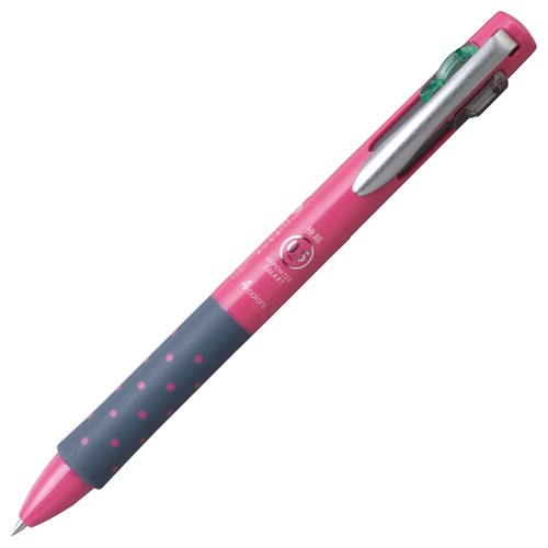 【クリックでお店のこの商品のページへ】トンボ鉛筆 4色油性ボールペン リポータースマート4 0.5mm (軸色 ピンク) BC-FRLE82 1本 BC-FRLE82