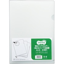 ＴＡＮＯＳＥＥ　再生クリアホルダー（角まる）　Ａ４　厚さ０．５ｍｍ　クリア　１パック（２０枚）1