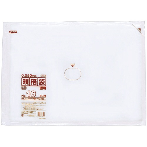 ジャパックス　ＬＤ規格袋　５００シリーズ　１６号　３４０×４８０ｍｍ　厚口タイプ　Ｌ５１６　１パック（５０枚）1