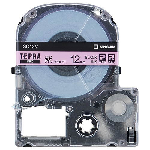 キングジム　テプラ　ＰＲＯ　テープカートリッジ　パステル　１２ｍｍ　紫／黒文字　ＳＣ１２Ｖ　１個1