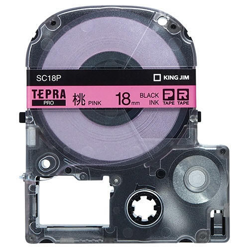 キングジム　テプラ　ＰＲＯ　テープカートリッジ　パステル　１８ｍｍ　ピンク／黒文字　ＳＣ１８Ｐ　１個1