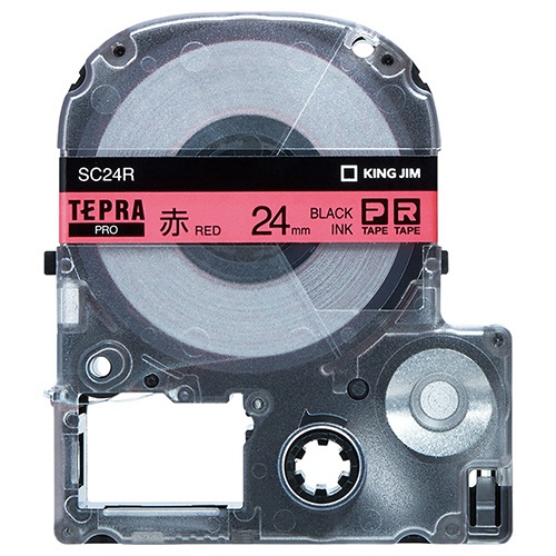キングジム　テプラ　ＰＲＯ　テープカートリッジ　パステル　２４ｍｍ　赤／黒文字　ＳＣ２４Ｒ　１個1