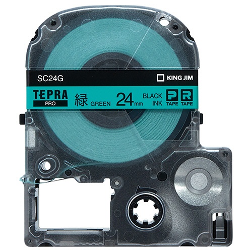 キングジム　テプラ　ＰＲＯ　テープカートリッジ　パステル　２４ｍｍ　緑／黒文字　ＳＣ２４Ｇ　１個1