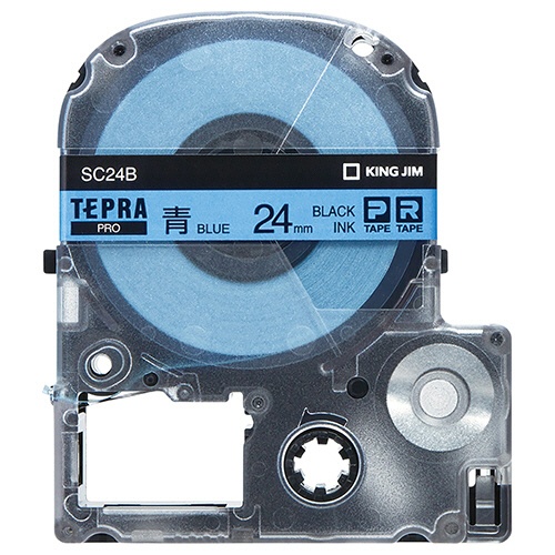 キングジム　テプラ　ＰＲＯ　テープカートリッジ　パステル　２４ｍｍ　青／黒文字　ＳＣ２４Ｂ　１個1