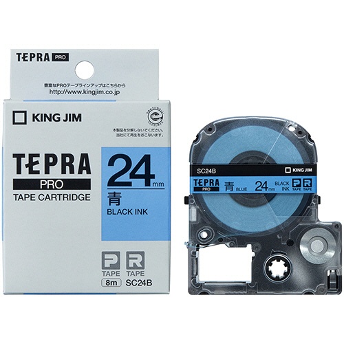 キングジム　テプラ　ＰＲＯ　テープカートリッジ　パステル　２４ｍｍ　青／黒文字　ＳＣ２４Ｂ　１個3